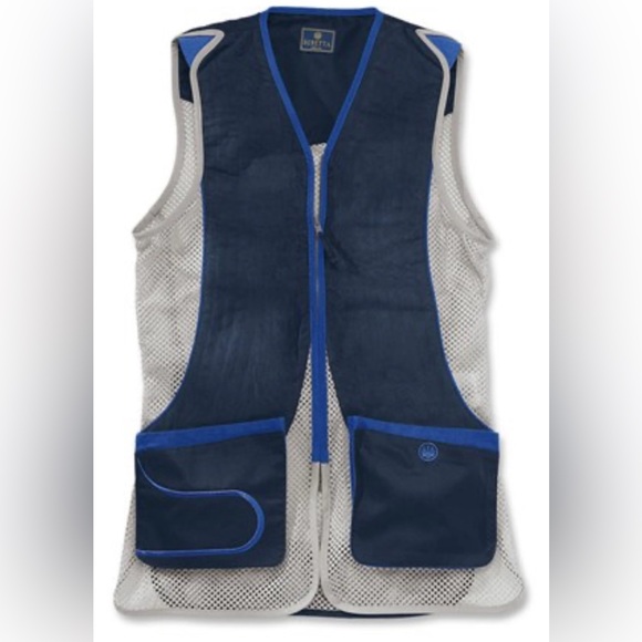 Beretta DT11 Vest Men’s 2XL Shooting Clay Target 4-H Skeet Trap Blue Silver - Picture 1 of 11